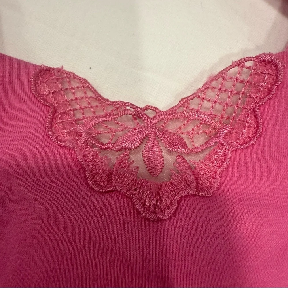 Old Navy Fuchsia Kids Tank with Butterfly Lace Accent Size 6-12 months